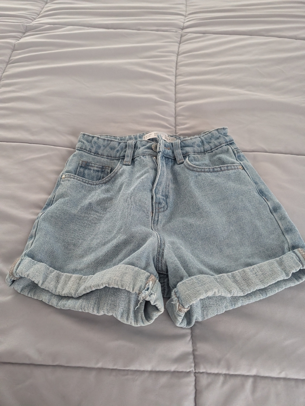Girls Denim&Co Light Blue Rolled Cuff Jean Shorts